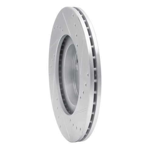 R1 01-05 Mazda Miata Front Left Drilled & Slotted Silver Brake Rotor