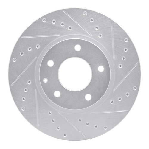 R1 01-02 Mazda Millenia Front Right Drilled & Slotted Silver Brake Rotor
