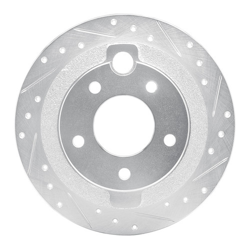 R1 95-02 Mazda Millenia Rear Right Drilled & Slotted Silver Brake Rotor