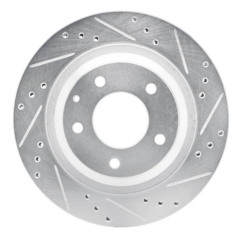 R1 93-95 Mazda RX-7 Rear Right Drilled & Slotted Silver Brake Rotor