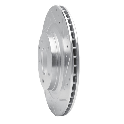 R1 93-95 Mazda RX-7 Rear Right Drilled & Slotted Silver Brake Rotor