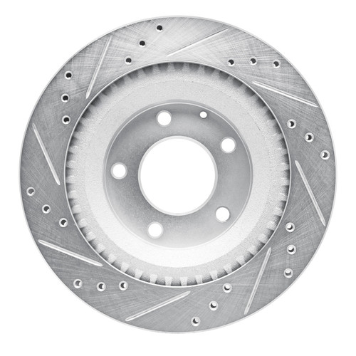 R1 93-95 Mazda RX-7 Rear Right Drilled & Slotted Silver Brake Rotor