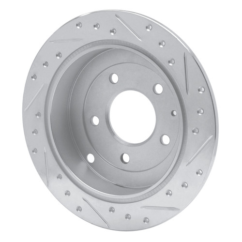 R1 95-02 Mazda Millenia Rear Left Drilled & Slotted Silver Brake Rotor