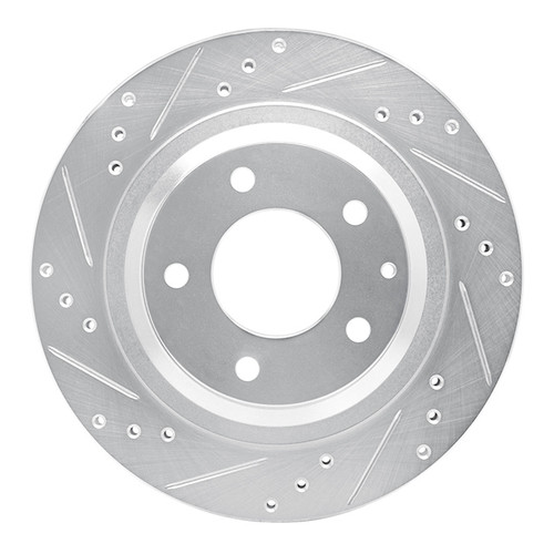 R1 93-95 Mazda RX-7 Rear Left Drilled & Slotted Silver Brake Rotor