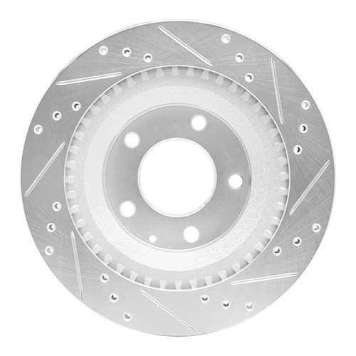 R1 93-95 Mazda RX-7 Rear Left Drilled & Slotted Silver Brake Rotor