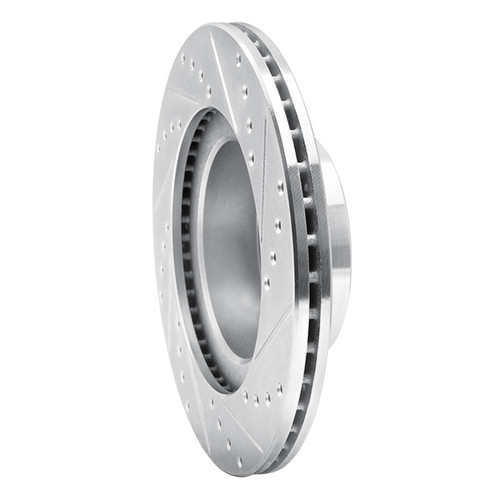 R1 93-95 Mazda RX-7 Front Left Drilled & Slotted Silver Brake Rotor