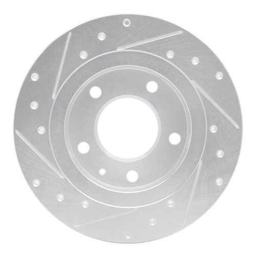 R1 93-03 Ford Probe Rear Right Drilled & Slotted Silver Brake Rotor