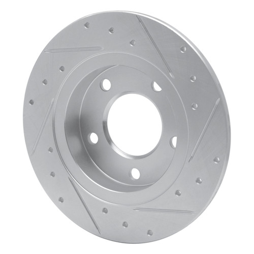 R1 93-03 Ford Probe Rear Left Drilled & Slotted Silver Brake Rotor