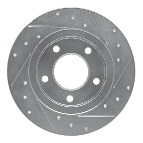 R1 93-03 Ford Probe Rear Left Drilled & Slotted Silver Brake Rotor