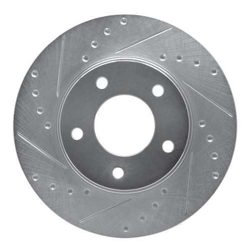 R1 92-03 Mazda Protege Front Left Drilled & Slotted Silver Brake Rotor