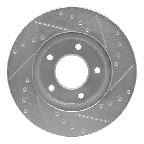 R1 92-03 Mazda Protege Front Left Drilled & Slotted Silver Brake Rotor