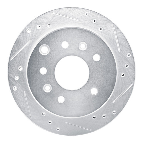 R1 90-91 Mazda 929 Rear Right Drilled & Slotted Silver Brake Rotor