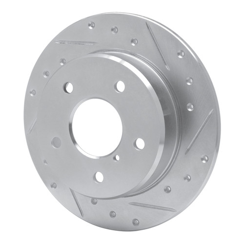 R1 89-91 Mazda RX-7 Rear Right Drilled & Slotted Silver Brake Rotor