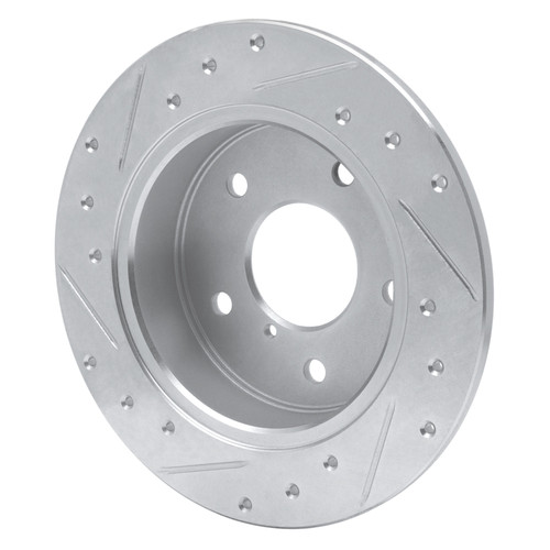 R1 89-91 Mazda RX-7 Rear Right Drilled & Slotted Silver Brake Rotor
