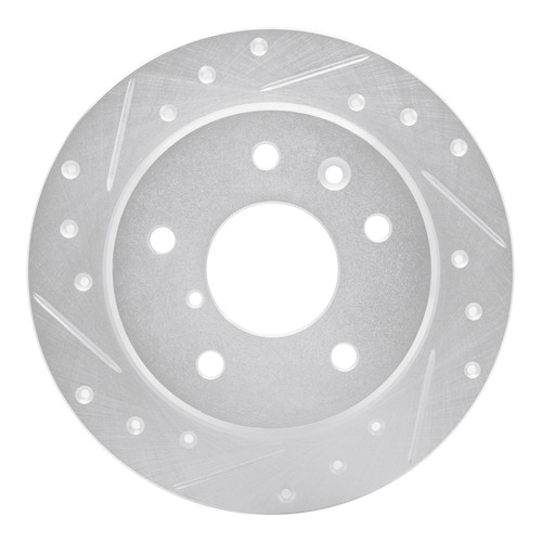 R1 89-91 Mazda RX-7 Rear Left Drilled & Slotted Silver Brake Rotor