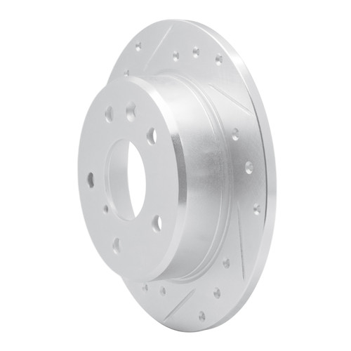 R1 89-91 Mazda RX-7 Rear Left Drilled & Slotted Silver Brake Rotor