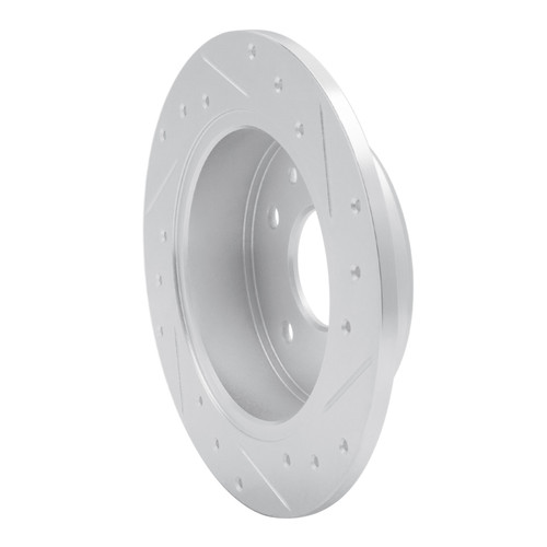 R1 89-91 Mazda RX-7 Rear Left Drilled & Slotted Silver Brake Rotor