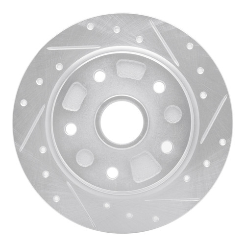 R1 88-92 Ford Probe Rear Right Drilled & Slotted Silver Brake Rotor