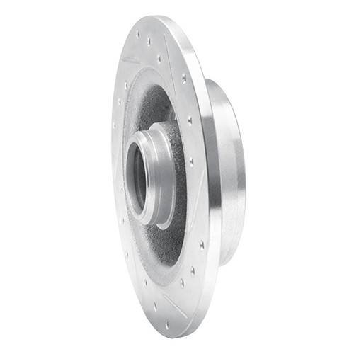 R1 88-92 Ford Probe Rear Left Drilled & Slotted Silver Brake Rotor