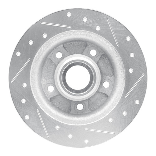 R1 88-92 Ford Probe Rear Left Drilled & Slotted Silver Brake Rotor