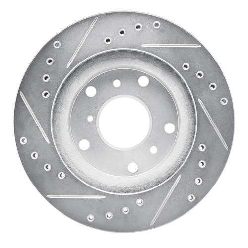 R1 88-92 Ford Probe Front Right Drilled & Slotted Silver Brake Rotor