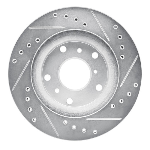 R1 88-92 Ford Probe Front Left Drilled & Slotted Silver Brake Rotor