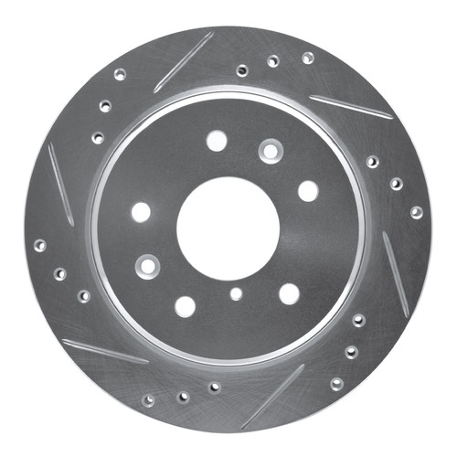R1 86-91 Mazda RX-7 Rear Left Drilled & Slotted Silver Brake Rotor