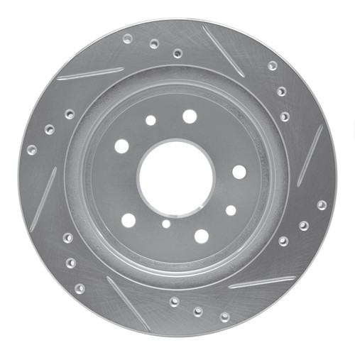 R1 86-91 Mazda RX-7 Rear Left Drilled & Slotted Silver Brake Rotor