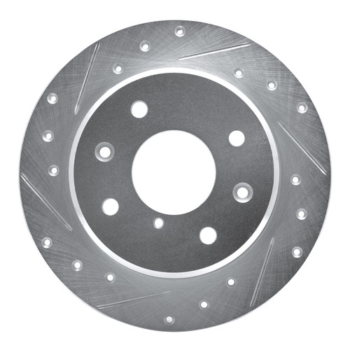 R1 86-88 Mazda RX-7 Rear Left Drilled & Slotted Silver Brake Rotor