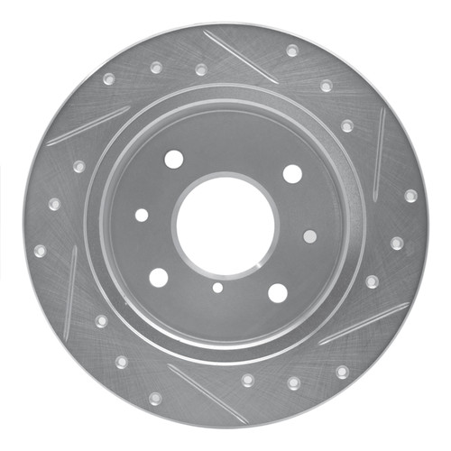R1 86-88 Mazda RX-7 Rear Left Drilled & Slotted Silver Brake Rotor