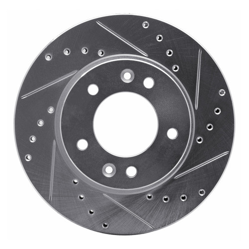 R1 86-91 Mazda RX-7 Front Right Drilled & Slotted Silver Brake Rotor
