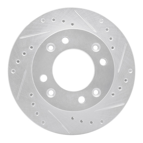 R1 86-88 Mazda RX-7 Front Right Drilled & Slotted Silver Brake Rotor