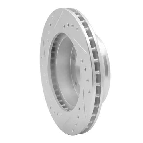 R1 86-88 Mazda RX-7 Front Right Drilled & Slotted Silver Brake Rotor