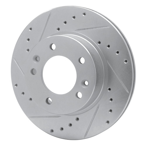 R1 86-91 Mazda RX-7 Front Left Drilled & Slotted Silver Brake Rotor