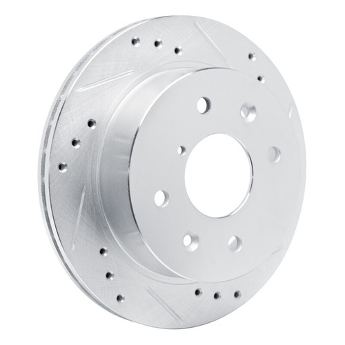 R1 84-85 Mazda RX-7 Rear Right Drilled & Slotted Silver Brake Rotor