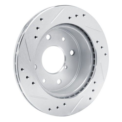 R1 84-85 Mazda RX-7 Rear Right Drilled & Slotted Silver Brake Rotor