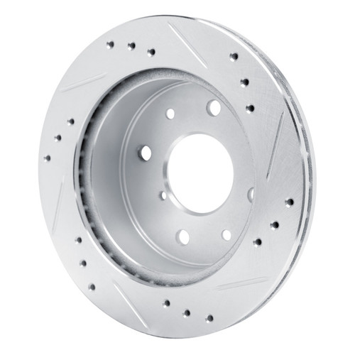 R1 84-85 Mazda RX-7 Rear Left Drilled & Slotted Silver Brake Rotor