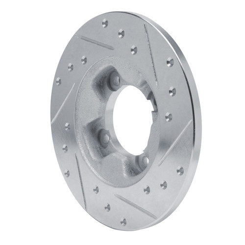 R1 81-85 Mazda GLC Front Left Drilled & Slotted Silver Brake Rotor