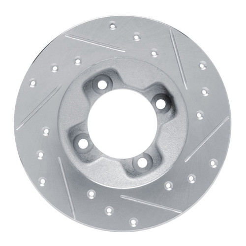 R1 81-85 Mazda GLC Front Left Drilled & Slotted Silver Brake Rotor
