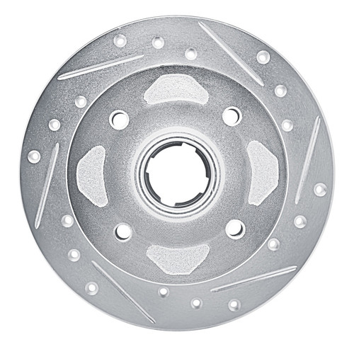 R1 79-82 Mazda 626 Front Right Drilled & Slotted Silver Brake Rotor
