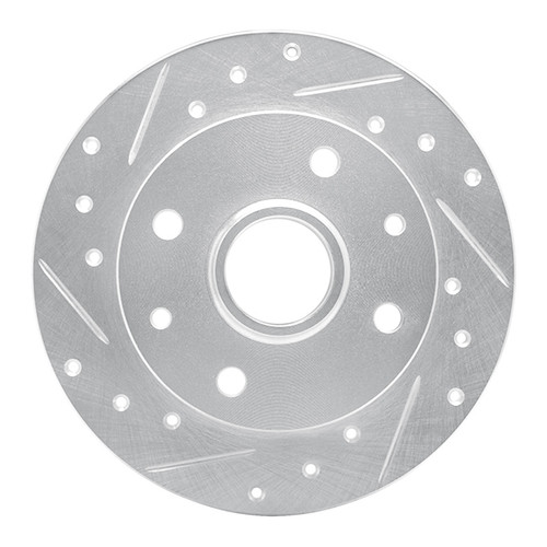 R1 81-85 Mazda RX-7 Rear Left Drilled & Slotted Silver Brake Rotor