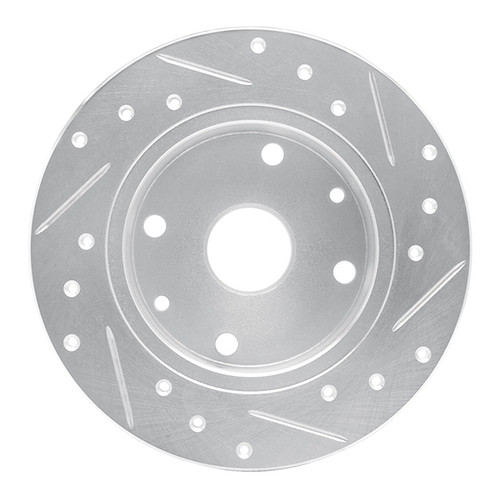 R1 81-85 Mazda RX-7 Rear Left Drilled & Slotted Silver Brake Rotor