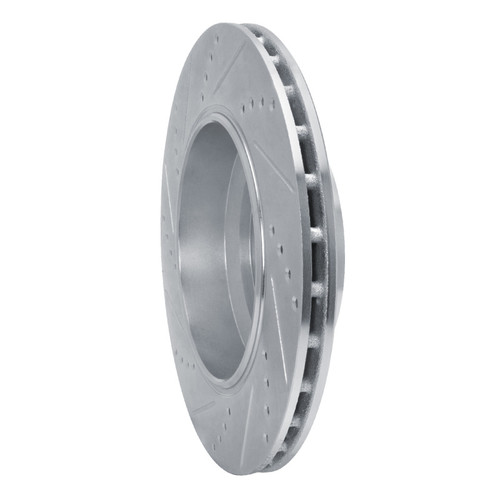 R1 14-16 Maserati Ghibli Rear Right Drilled & Slotted Silver Brake Rotor