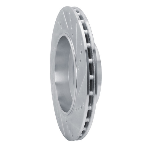 R1 14-16 Maserati Ghibli Rear Left Drilled & Slotted Silver Brake Rotor