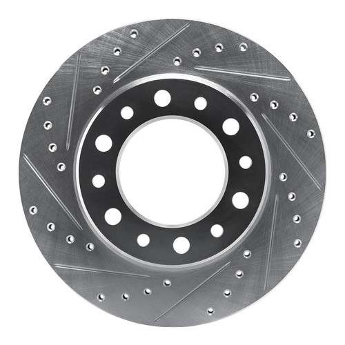 R1 76-89 Toyota Land Cruiser Front Left Drilled & Slotted Silver Brake Rotor