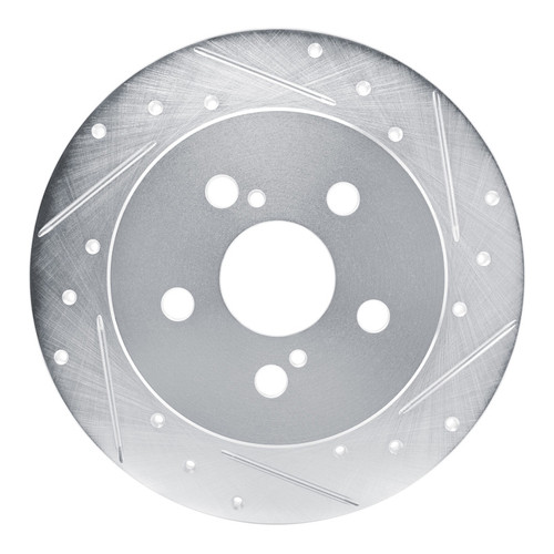 R1 19-25 Toyota Corolla (Mexico) Rear Right Drilled & Slotted Silver Brake Rotor