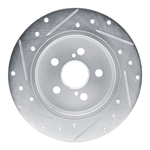 R1 19-25 Toyota Corolla (Mexico) Rear Right Drilled & Slotted Silver Brake Rotor