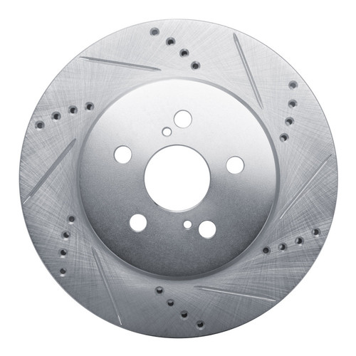 R1 19-25 Toyota Prius Prime Front Right Drilled & Slotted Silver Brake Rotor