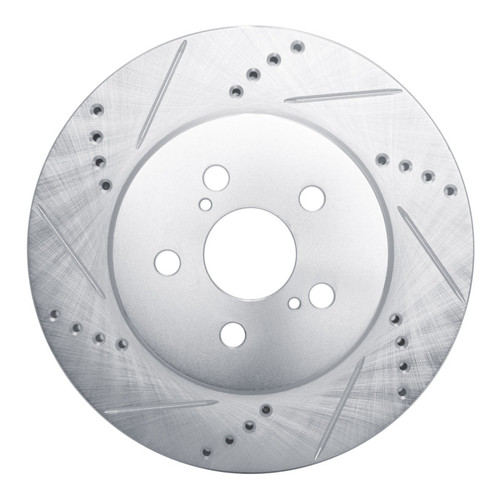 R1 19-25 Toyota Corolla (Mexico) Front Left Drilled & Slotted Silver Brake Rotor
