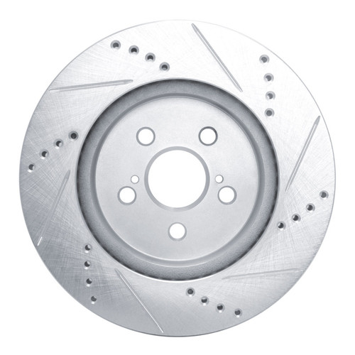 R1 19-25 Toyota Corolla (Mexico) Front Left Drilled & Slotted Silver Brake Rotor
